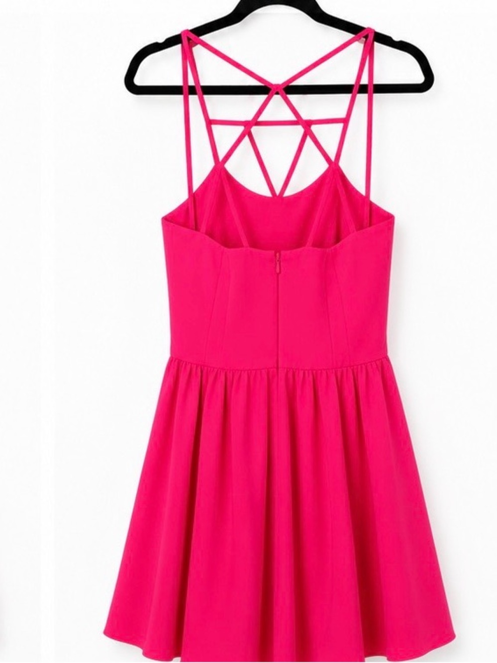 KEEPSAKE the Label Hot Pink Strappy Fit-and-Flare Dress